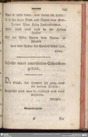 Ursache eines unerhörten Schreibergebets