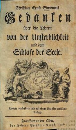 Gedanken über die Lehren von der Unsterblichkeit und dem Schlafe der Seele, 1