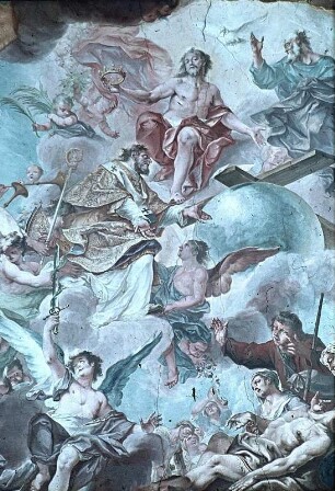 Glorie des heiligen Paulinus und Nebenbilder mit Szenen seiner Vita