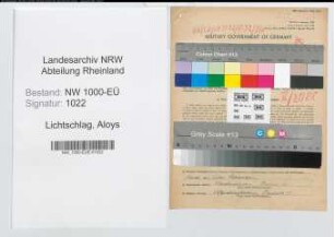Entnazifizierung Aloys Lichtschlag, geb. 01.04.1910 (Steuerinspektor)