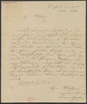 Brief an B. Schott's Söhne : 22.02.1834