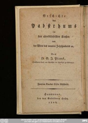 Vierten Bandes, Erster Abschnitt: ... von der Mitte des neunten Jahrhunderts an
