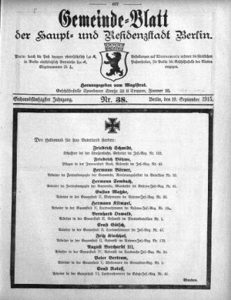 1915,38: Nr. 38, 19. September 1915