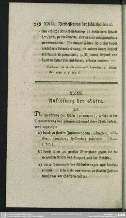 XXIII. Auflösung der Säfte