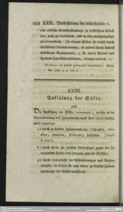 XXIII. Auflösung der Säfte