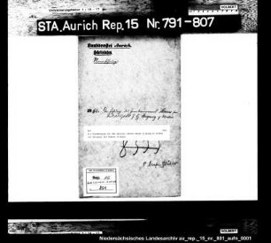 Die Genehmigung für den Opticus Johann Harms Irrgang in Norden auf Ablegung des Namens Irrgang