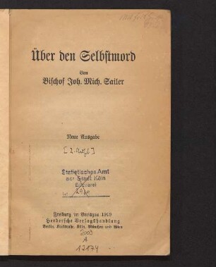 Über den Selbstmord
