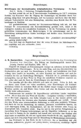252, Mitteilungen der Internationalen kriminalistischen Vereinigung. II. Band. Heft 2, 1906