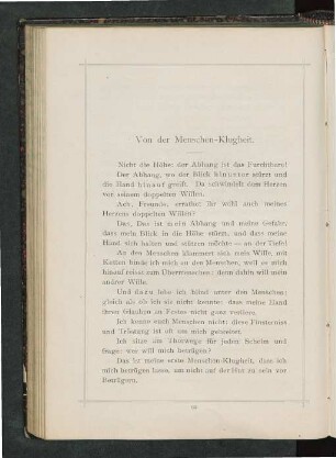 Von der Menschen-Klugheit.