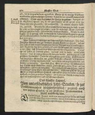 Das Fünffte Capitel. Von unterschiedlichen Lehr-Stucken, ...