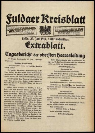 Ausgabe vom Freitag, den 23. Juni 1916.