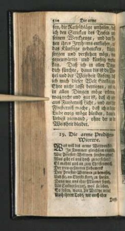 19. Die arme Predigers-Wittwe.