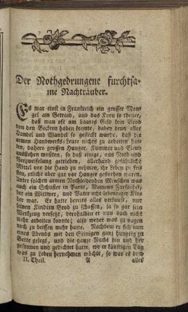 Der Nothgedrungene furchtsame Nachträuber.