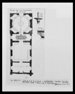 Chantilly, Schloss, Plan de la Laiterie