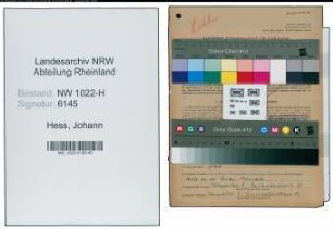 Entnazifizierung Johann Hess , geb. 26.11.1900 (Kaufmaennischer Angestellter)