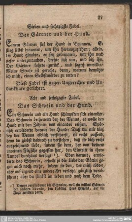 Acht und sechszigste Fabel. Das Schwein und der Hund
