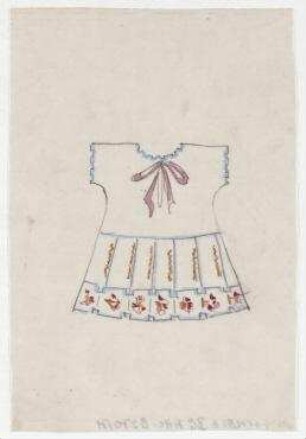Kinderkleid mit Paspeln und plissiertem Rock. Arbeit für den Ullstein-Verlag