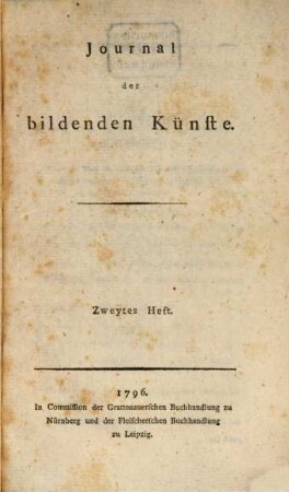 Journal der bildenden Künste. 2. 1796