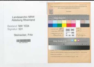 Entnazifizierung Fritz Von Steinacker , geb. 00.00.0000 (Oberstleutnant)