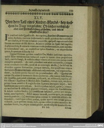 XLV. [In puncto Infanticidii]