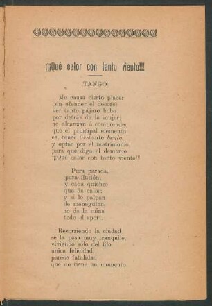 ¡¡¡Qué calor con tanto viento!!! : Tango
