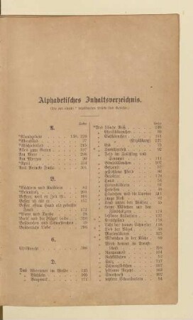 Alphabetisches Inhaltsverzeichnis