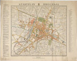 ohne Verfasserangabe; Bruchsal (Baden-Württemberg); Kirche; Ehemaliger Pulverturm - Bruchsal (Stadtplan)