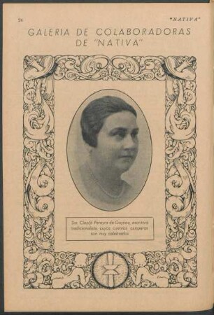 Galería de colaboradoras de "Nativa" - Sra. Cleofé Pereyra de Goycoa