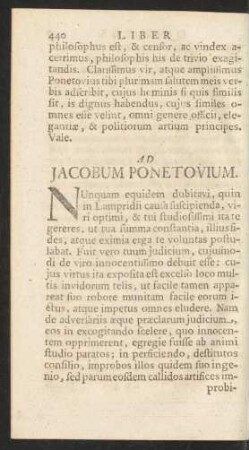 Ad Jacobum Ponetovium