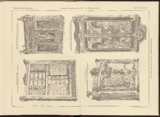 Französische Schrankformen des XVII. und XVIII. Jahrhunderts.