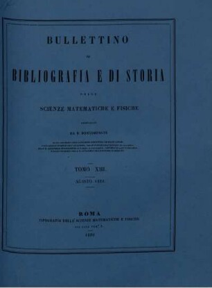 Tomo XIII. Agosto 1880.
