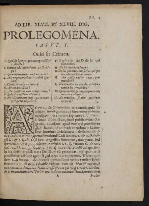 Ad Lib. XLVII. Et XLVIII. Dig. Prolegomena.