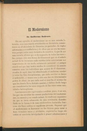 El modernismo