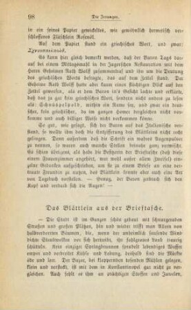 Das Blättlein aus der Brieftasche