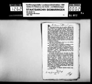 Personalbeschreibung und Gutachten über die katholischen Pfarrer in Magolsheim und Ennabeuren; Pfarrer Josef Gassner in Magolsheim; Pfarrer Anton Hildenbrand in Ennabeuren