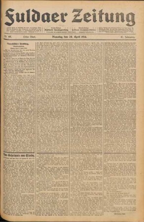 Ausgabe vom Dienstag, den 28. April 1914.