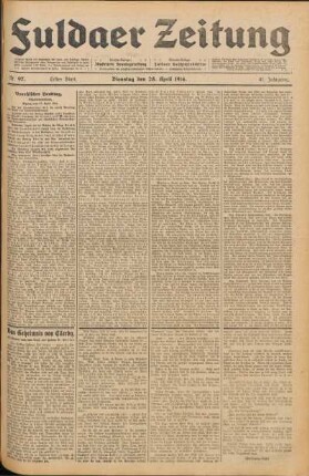 Ausgabe vom Dienstag, den 28. April 1914.