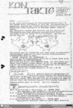 1985,Sep.: Kontakte : Informations-Rundbrief des Jugendpfarramts Leipzig