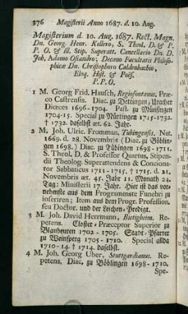 Magisterii Anno 1687 - 1691