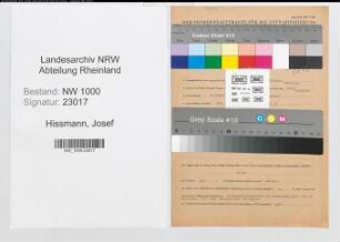 Entnazifizierung Josef Hissmann, geb. 28.08.1905 (Techniker)