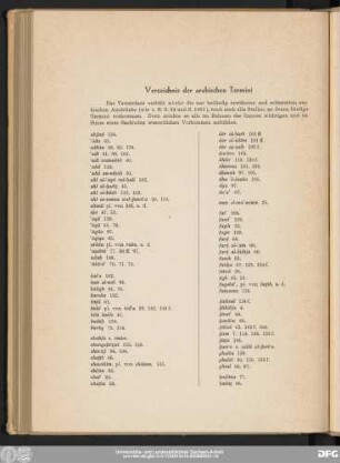 Verzeichnis der arabischen Termini