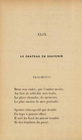 XLIX Le chateau du souvenir