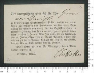 Brief von Karl von Holtei an Adelbert von Chamisso