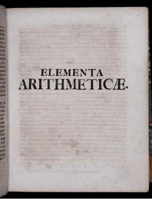 Elementa Arithmeticae.