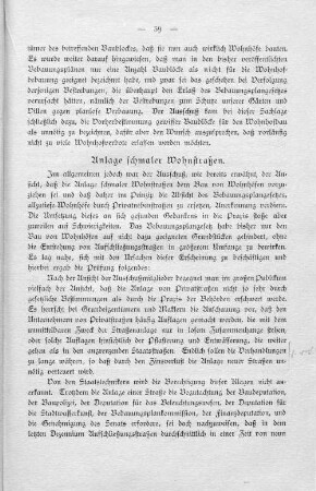 Anlage schmaler Wohnstraßen.