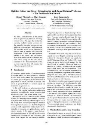 Opinion Holder and Target Extraction for Verb-based Opinion Predicates – The Problem is Not Solved