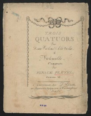 Trois quatuors pour deux violons, alto viola et violoncell, op. 12