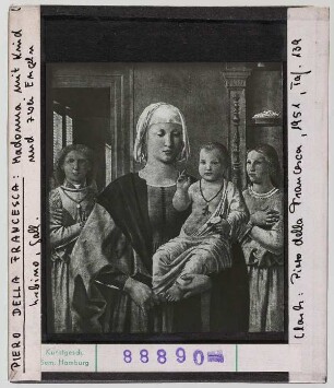 Piero dei Franceschi (Piero della Francesca): Madonna mit Kind und zwei Engeln. Urbino, Galerie