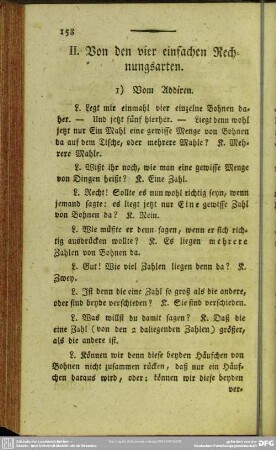 II. Von den vier einfachen Rechnungsarten