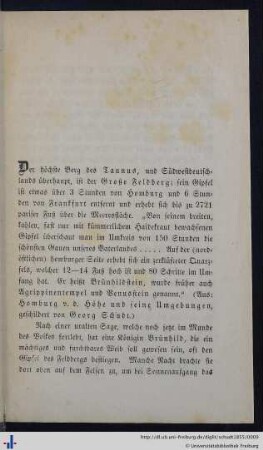 Sagen vom Brünhildbette und Brünhildstein auf dem Feldberg.